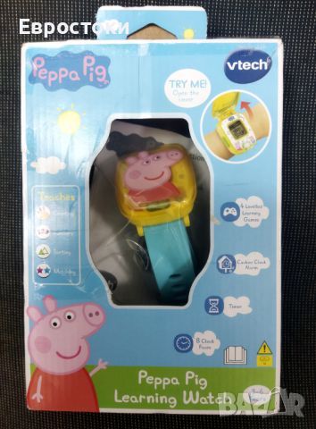 Детски часовник VTech Peppa Pig, интерактивна играчка образователен часовник Пепа Пиг, снимка 7 - Образователни игри - 45604783