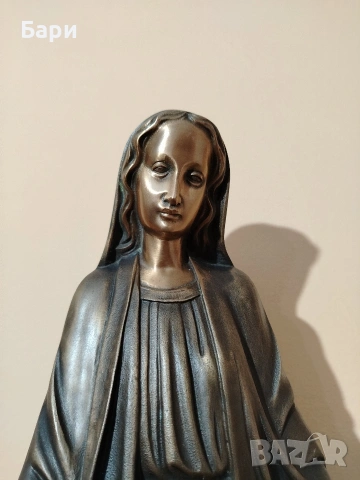 Стара бронзова статуя на Дева Мария/Света Богородица/Madonna, снимка 8 - Колекции - 53035417