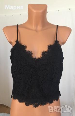 Ново Vero Moda Л размер Дамски Топ Потник Корсет Черен Дантела Еластичен Елегантен Вечерен