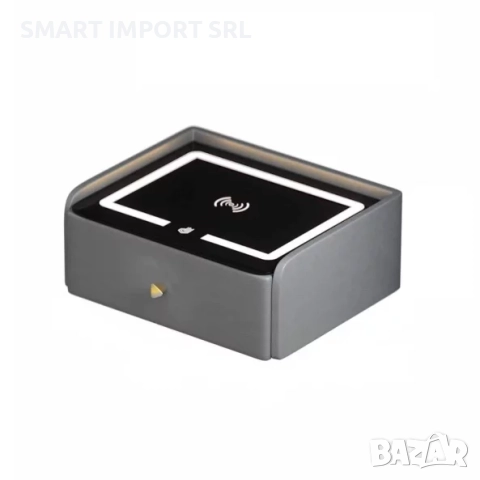 Интелигентно нощно шкафче Smart Heater LED, USB и Type-C порт, Bluetooth, сив
