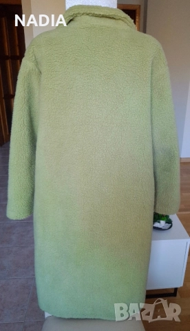 Зелено пухкаво палто, снимка 3 - Палта, манта - 52226118