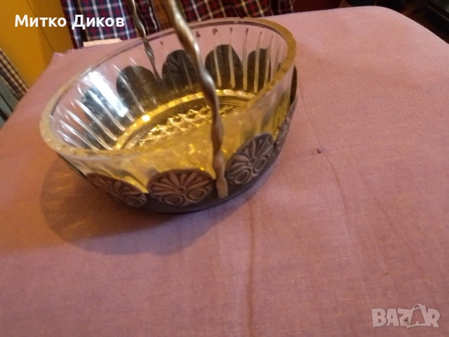 Кристална Купа с дръжка мелхиор МНЦ СССР за плодове бонбони и други Н-160мм и фи 150 и 125 мм, снимка 3 - Аксесоари за кухня - 53565607