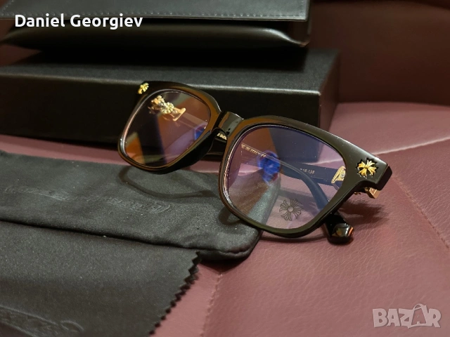 Чисто нови Очила Chrome Hearts Cox Ucker със златни елементи и оптични стъкла, снимка 2 - Слънчеви и диоптрични очила - 53538955