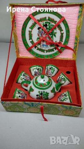 Китайско миниатюрно сервизче Zhong Guo Jingdezhen Zhi, 1980 г. , снимка 8 - Сервизи - 46165816