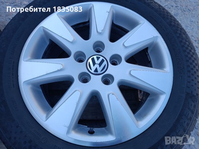 Лети джанти 16ки 5х112 VW + летни гуми 215/55/16 Sportiva/Uniroyal, снимка 4 - Гуми и джанти - 46524631