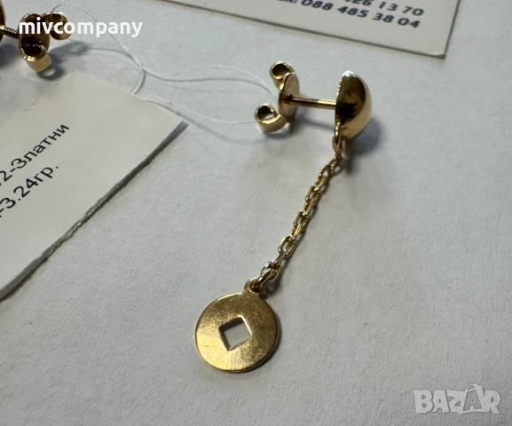 Златни обеци 3.24гр, снимка 6 - Обеци - 50602249