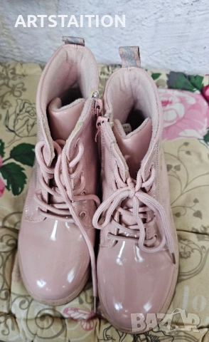 Дамски/детски лачени розови боти номер 34, маратонки Elis