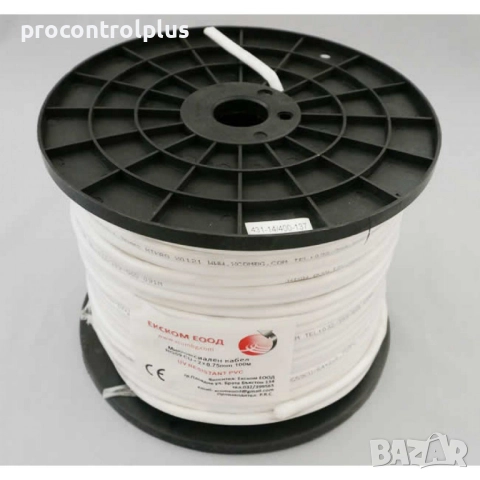 Микрокоаксиален кабел RG59CU + 2x0,75mm Бял 200м, снимка 2 - Други - 51660530