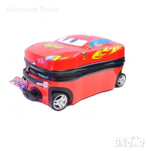 Детски куфар Mercado Trade, 3D, Поликарбон, Кола, Червен , снимка 3 - Куфари - 47219903