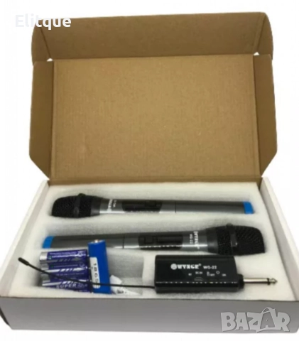 Комплект 2 бр. универсални динамични безжични микрофони WG-22,предавател-приемник