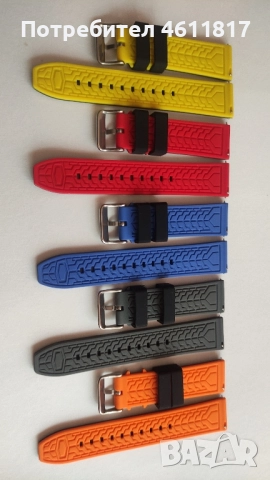 Силиконови каишки 22мм, снимка 5 - Каишки за часовници - 52188494