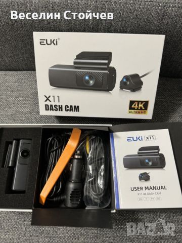 Видеорегистратор EUKI X11, 4K/2.5K+1080P, WIFI, снимка 2 - Камери - 45359340