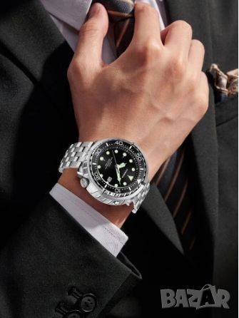 Последна бройка - Кварцов часовник FOXBOX - хомидж на Seiko Tuna, снимка 4 - Мъжки - 46425323