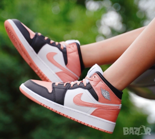 маратонки / кецове Nike Air Jordan 1 Mid Light „Madder Root“ номер 38, снимка 2 - Маратонки - 52722795