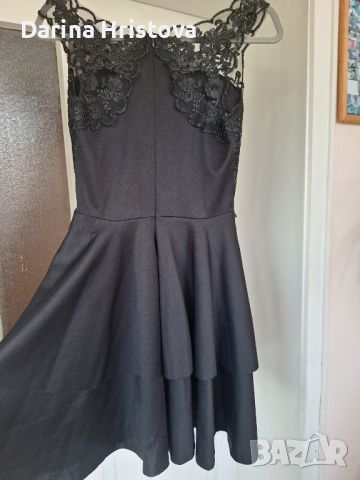 Черна дантелена рокля, снимка 2 - Рокли - 45607529
