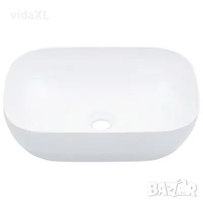 vidaXL Мивка, 45,5x32x13 см, керамична, бяла（SKU:143915）, снимка 3 - Мивки - 49534138