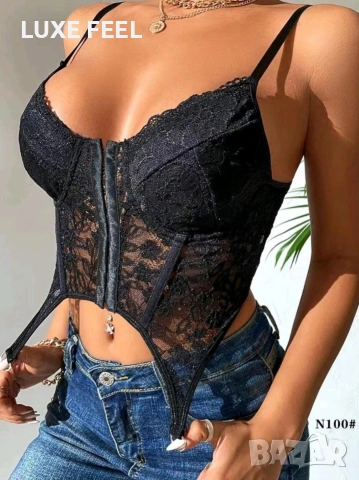 🔥Дамски Дантелени Бюстиета-XS,S, M , снимка 2 - Корсети, бюстиета, топове - 54011040