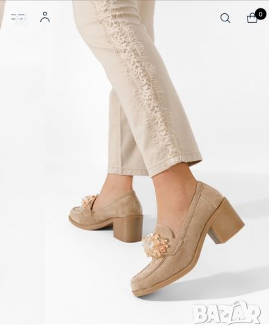 Нови дамски обувки на ток от велур с кристали. Изключително красив и лек модел. , снимка 3 - Дамски обувки на ток - 45261330
