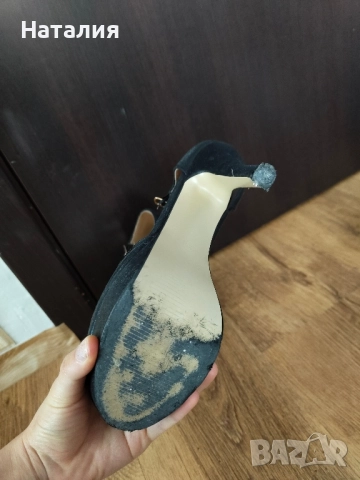 Черни токчета с камъни , снимка 4 - Дамски обувки на ток - 52275685