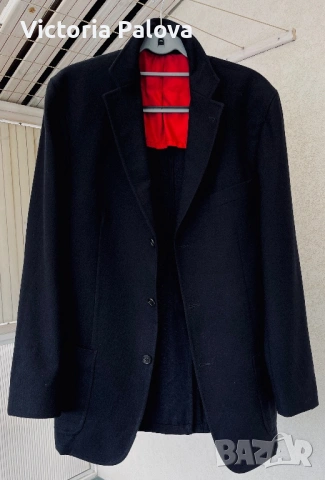 Луксозно черно кашмирено сако J.D. Fielding 100% кашмир, снимка 3 - Сака - 53990960