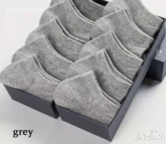 10 броя къси чорапи - черни и сиви. Унисекс (unisex), снимка 3 - Мъжки чорапи - 45202046