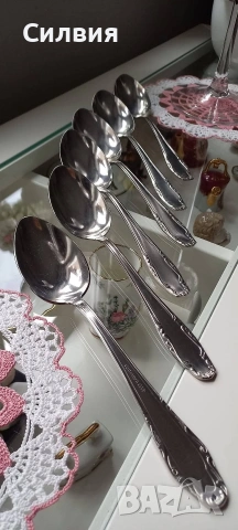 Ретро прибори. Лъжици- голям размер. Комплект от 6бр. руски лъжици. Неръждаема стомана. 