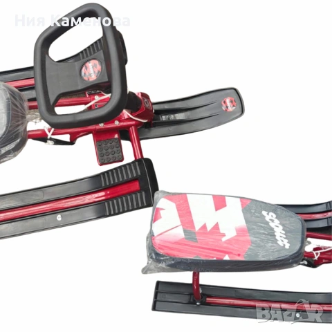 Зимна шейна с кормило, предни и задни ски и метална спирачка Mustang, снимка 12 - Други - 53079367