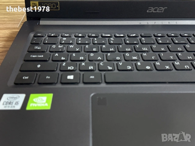 15.6 Acer 5`i5-10210U/12GB DDR4/256GB SSD/Nvidia MX350/Full HD IPS/Бат 8ч, снимка 4 - Лаптопи за игри - 53343412