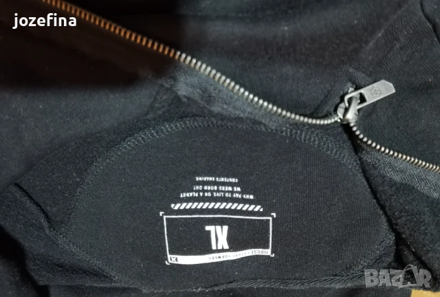 Мъжки черен памучен дебел суитчър с качулка, снимка 6 - Суичъри - 51027032