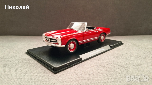 1965 Mercedes-Benz 230 SL (W113) 1:24 Leo Models Diecast Колекционерски модел количка, снимка 5 - Колекции - 53357461