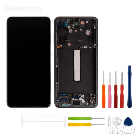 OLED дисплей с тъчскрийн за Galaxy S21 FE 5G – черен с рамка НОВ, снимка 6 - Резервни части за телефони - 53639845