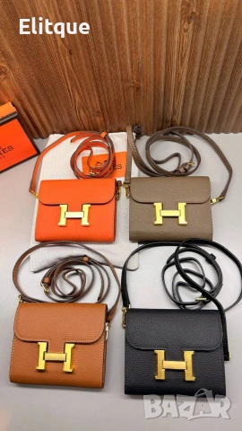 чанта с отделение за монети от естествена кожа hermes 