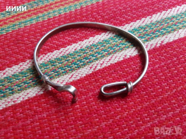 Сребърна гривна , снимка 2 - Гривни - 52301548