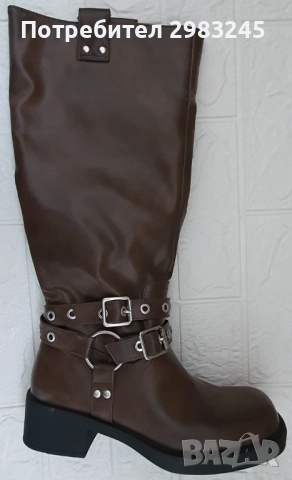 Дамски тъмнокафяви ботуши, снимка 7 - Дамски ботуши - 52796903
