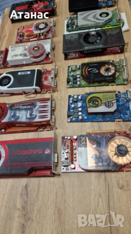 Лот от 12 винтидж графични процесора NVIDIA или ATI Radeon PCIe – Редки колекционерски - НЕРАБОТЕЩИ, снимка 8 - Видеокарти - 54218710