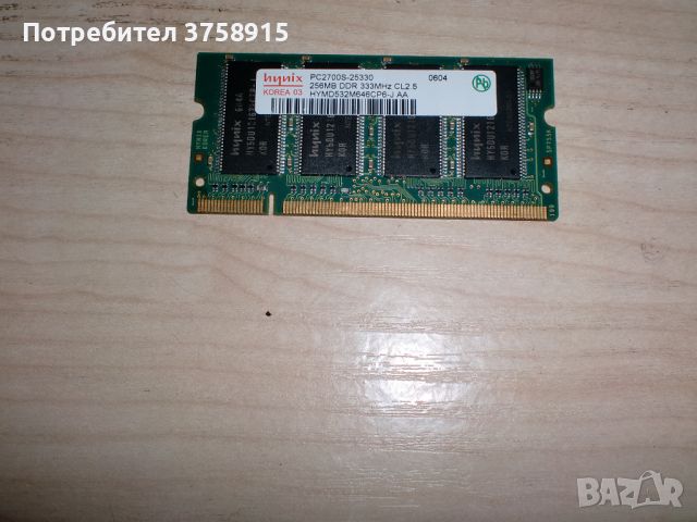 19.Ram за лаптоп DDR 333 Mz,PC-2700,256MB,Hynix, снимка 1 - RAM памет - 45359944