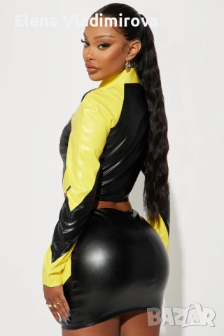 Секси Кожен Комплект - Бранд FASHION NOVA, снимка 2 - Комплекти - 52886702