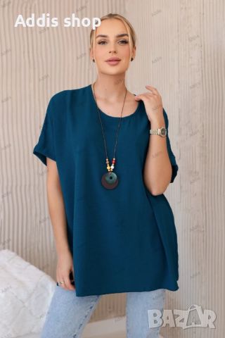 Голяма дамска блуза с висулка, 14цвята , снимка 12 - Тениски - 45998833