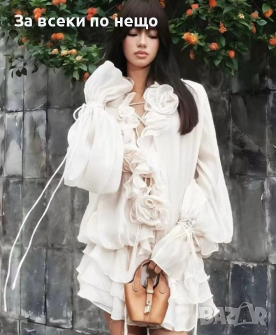 Дамска Къса Туника С Дълъг Ръкав - Налични Различни Цветове Код Roni5, снимка 4 - Туники - 53486742