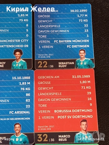 Колекционерски картички на футболисти ДЖЕРОМ БОАТЕНГ,МАРКО РЕУС,ЛЕРОЙ САНЕ 13676, снимка 12 - Колекции - 51703317