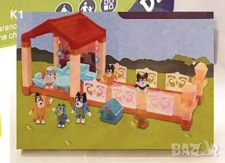 Къща за игра Блуи и Бинго Bluey, с LED светлина и герои, Bluey and Bingo, снимка 2 - Образователни игри - 51287014