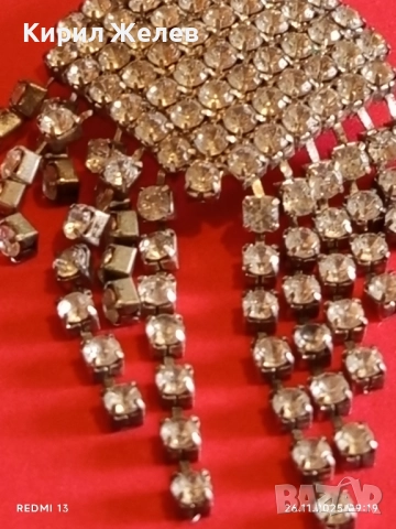 БРОШКА SWAROVSKI посребрена АРТ ДЕКО стил кристална 52235, снимка 6 - Други ценни предмети - 52544821