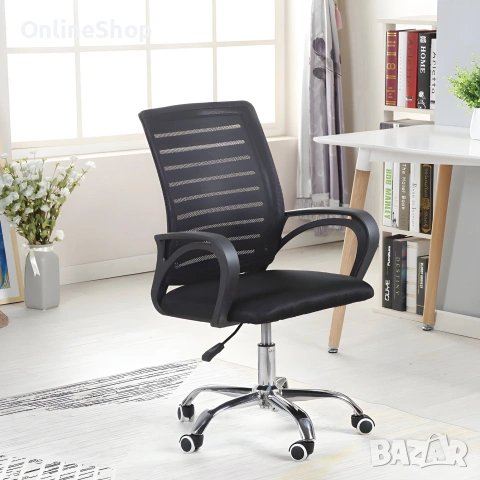 ПРОМО!!! Въртящ се офис стол - регулируема височина, снимка 2 - Столове - 53624554