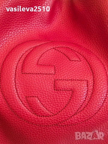 Gucci дамска червена чанта , снимка 5 - Чанти - 53892007