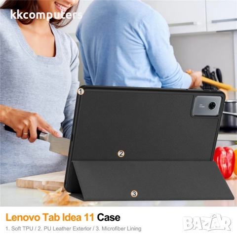 Защитен Кожен калъф със Стойка и Протектор за Lenovo Tab K11 Gen 2 / Lenovo Idea Tab | Auto Wake/Sle, снимка 13 - Калъфи, кейсове - 52222049