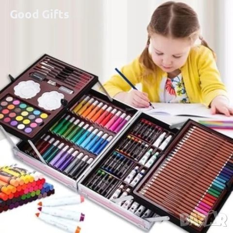 Голям детски комплект за рисуване -145 части в метален куфар с Еднорог, снимка 6 - Рисуване и оцветяване - 46290995
