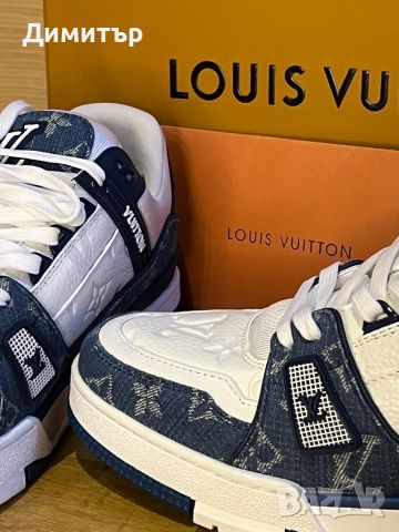  Louis Vuitton Trainer Sneaker Blue, снимка 2 - Ежедневни обувки - 45386729