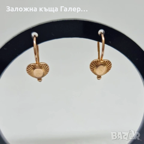 Златни обеци – съветско злато, проба 583, 2,45г, снимка 4 - Обеци - 54215746