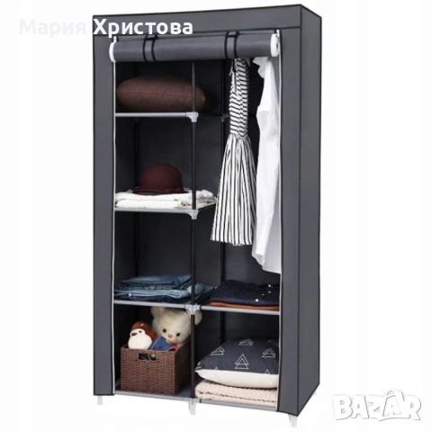 Сгъваем текстилен шкаф XXL, органайзер за дрехи, дишащ материал, снимка 2 - Други стоки за дома - 53738833