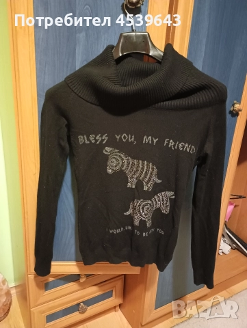 Дамски пуловер с поло яка със слончета, снимка 8 - Блузи с дълъг ръкав и пуловери - 52868072